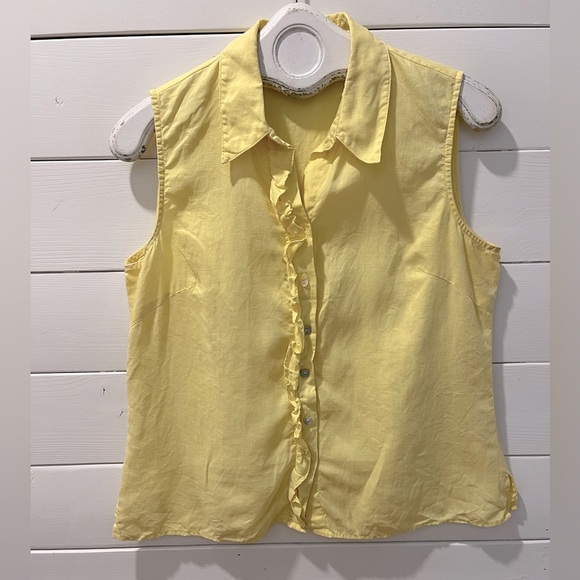 Edward sleeveless yellow blouse – Size L - Picture 1 of 7